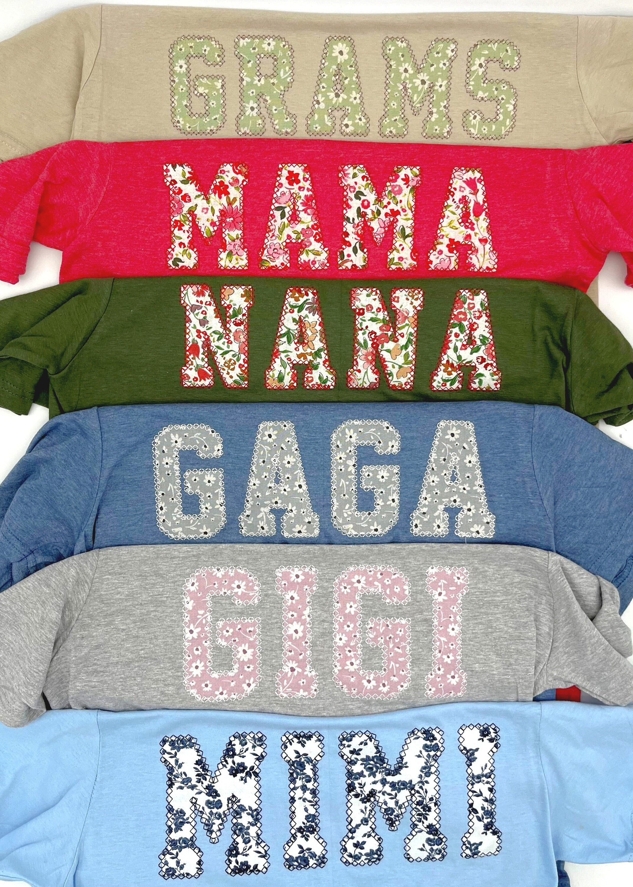 Floral Embroidered Nana Shirt: Personalized Grandma T-Shirt with Grandkids Names